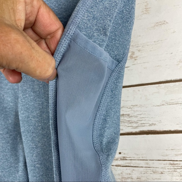 GYMSHARK Heather Blue Leggings with Side Mesh Insets size S - Picture 3 of 9